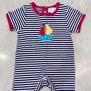 Little London x Abella Onesie 3-6 mo Striped Sailboat